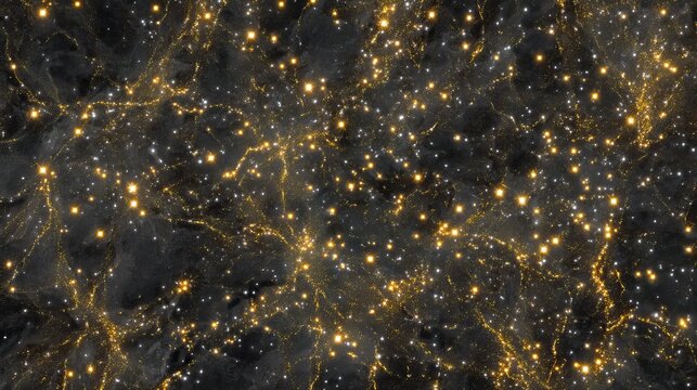 Stunning Cosmic Background with Bright Stars and Ethereal Nebulae in Deep Black Space