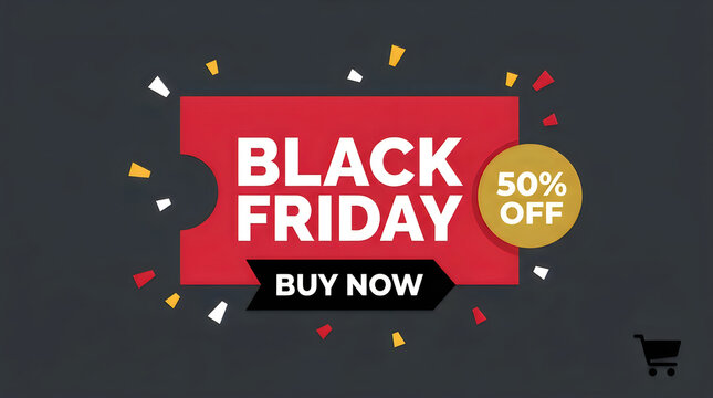 Black friday sale promotion with discount offer and shopping