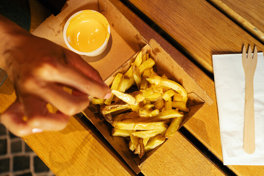 Cheese Fries in Cardboard Box