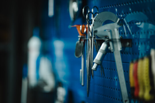 Precision Tools on Pegboard