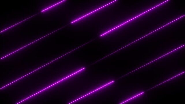 Abstract pink lights animated on a dark background. abstraction neon Lines moving up screen with black background.4k motion video..