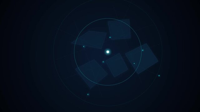 Cinematic Holographic Gig Economy Network Map with Glowing City Grid and Moving Cyan Data Nodes