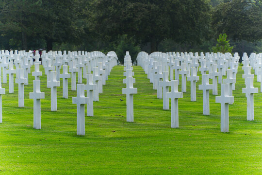 Normandy American Cemetery and Memorial American Battle Monuments Commission on a summer day. Photo taken July 16th, 2026, Colleville-sur-Mer, Normandie, France.