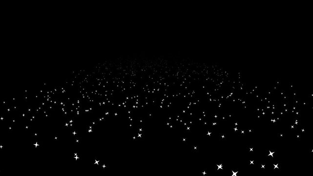 Animation of path of glittering stardust against a black background