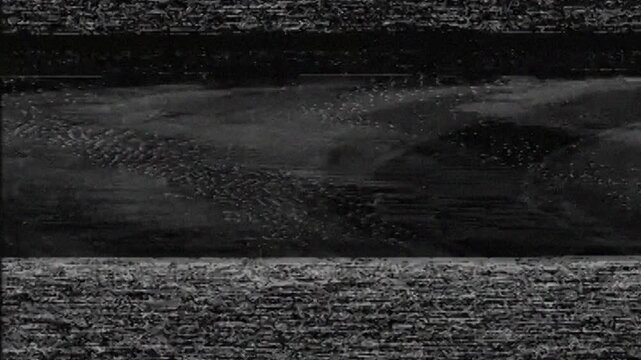 Retro analog video noise overlay, PAL VHS tape distortion and rolling glitches, ending in a vertical roll to plain black, 4k widescreen