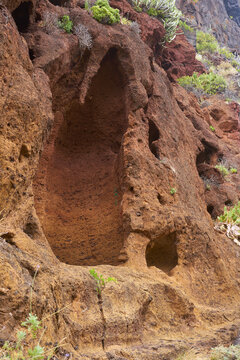 Eroded red volcanic rock, Tenerife