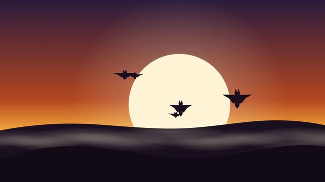 Jet Silhouettes Crossing a Glowing Sunset Sky