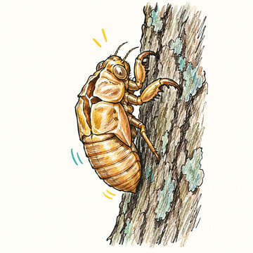 Cicada Shell Tree Bark