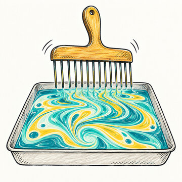 Paper Marbling Comb Tray