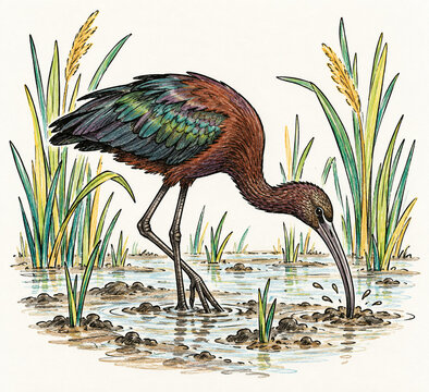 Ibis Curved Beak Reeds