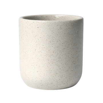 Speckled ceramic coffee mug featuring minimalist design crafted with high quality stoneware on transparent background