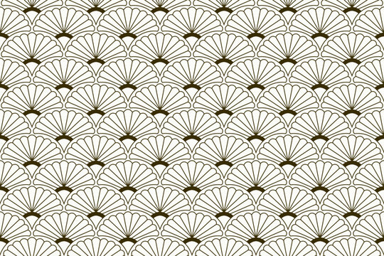 Art Deco Fan Seamless Vector Pattern Background