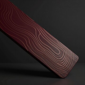close wooden surface dark red color surface appears dark wood possibly mahogany similar type wood smooth polished finish wood has wavy pattern creates wave like effect thin lines running horizontally