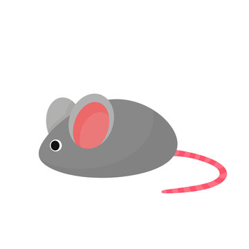 Cute gray mouse toy vector illustration