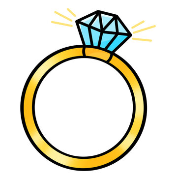 Gold Ring with Large Blue Diamond