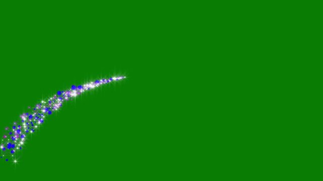 Magic sparkles and glitter line stars animation. with glowing fairy dust trails.  twinkling particles, forming festive whait star burst effects. a green screen. 4k