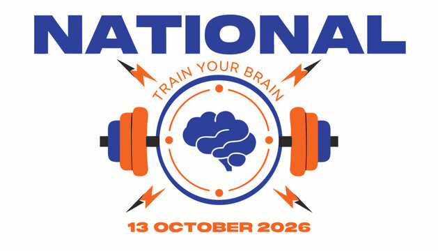 National brain training event featuring blue brain icon and orange barbell