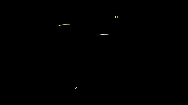 Minimalist abstract digital graphic featuring scattered geometric shapes and delicate lines on a deep black background for modern artistic design