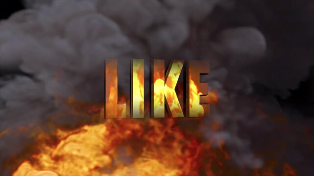 Like Fire Text Transition Alpha Channel