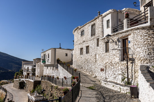 Picturesque spots in Trevelez in the Alpujarras of Granada, Andalusia, Spain