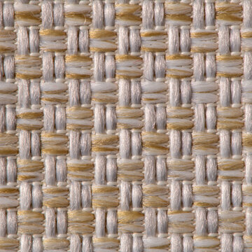 Gold and White Woven Fabric Texture Close Up