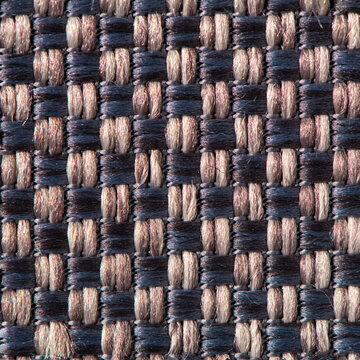 Dark Blue and Beige Woven Fabric Texture Close Up