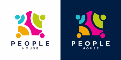 Fototapeta premium Colorful People House Logo Design.