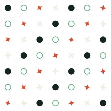 Abstract Geometric Pattern With Circles And Crosses