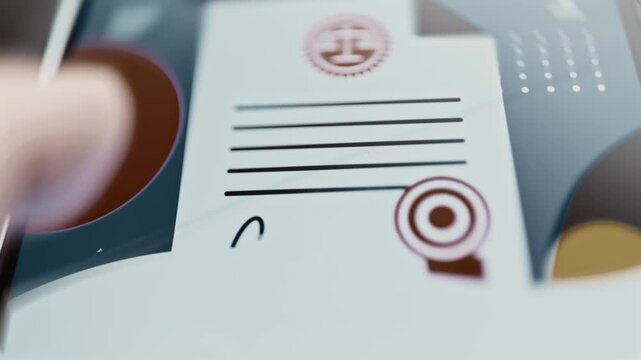Official deed rearranges seal and signature elements