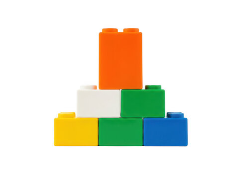 Colorful stacked building blocks illustration