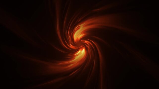 Abstract fiery spiral motion background with a vortex of glowing hot orange and red light trails. Ideal for energy, fire, heat, cosmic and sci-fi concepts. 