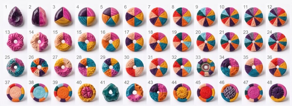 Pie chart set. Circle pie chart infographics. Pizza part slice graph vector diagram. Round wheel divide into equal segments.