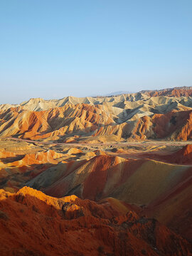 Colorful Danxia Landform Mountains in Zhangye, Gansu, China