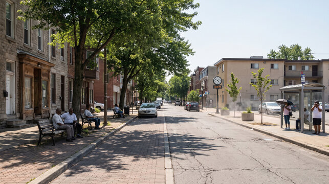 Heat Contrast in Tree-Canopied Block vs Exposed City Street