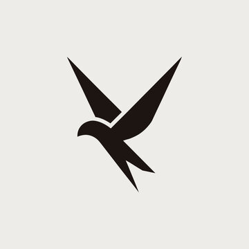 Minimalist swallow bird logo icon design