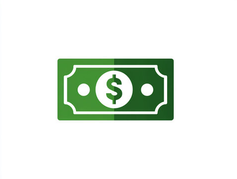 Green banknote icon represents currency and financial transactions.