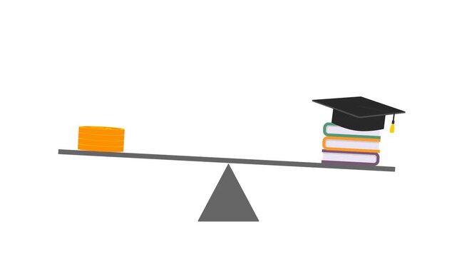student debt video animation flat concept