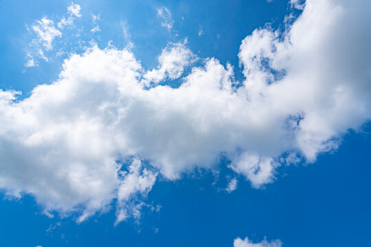 Summer blue sky with cloud gradient light white background. Beauty clear cloudy sky in sunshine calm bright winter background.
