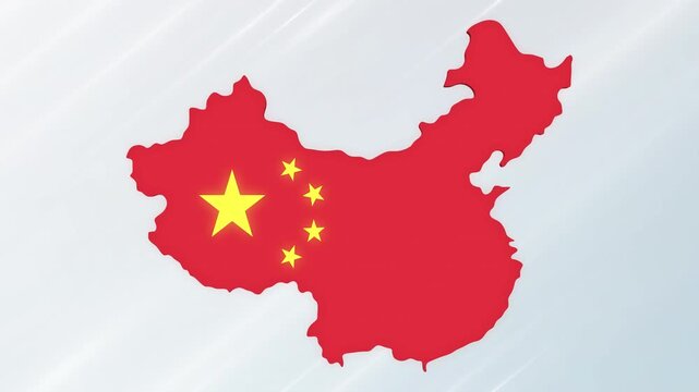 China 3D Map With Flag