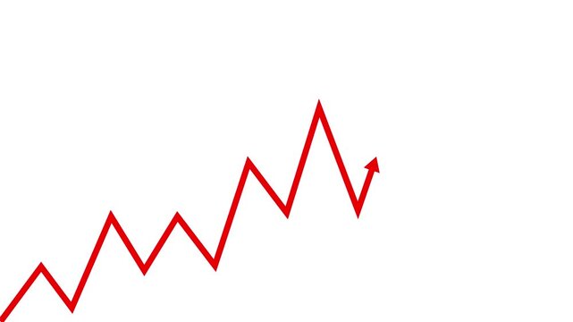 Successful growth trend line graph going Up.Abstract arrow down and up business graph.
