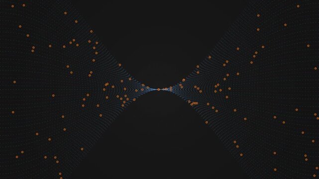 Dark Abstract Particle Wave with Glowing Points