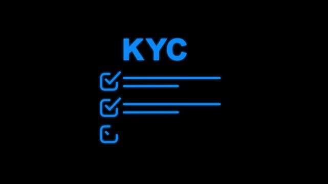 KYC checkmark in a checkbox. Know your customer verification and kyc upload.