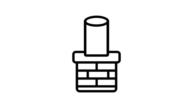 Chimney icon representing a building element for smoke exhaust.