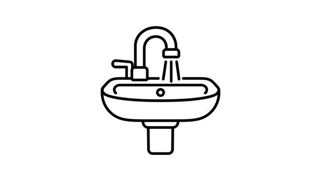 Clean sink faucet with running water for handwashing hygiene.