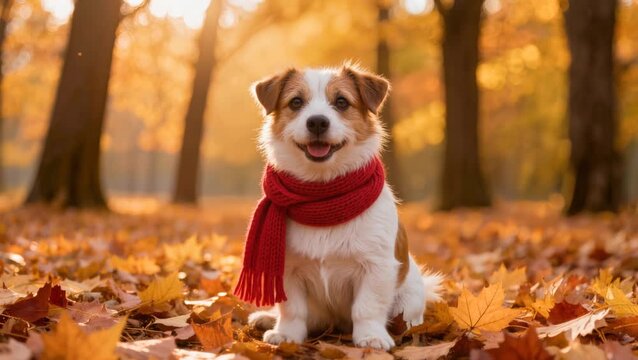 Cozy Jack Russell Terrier-type dog wrapped in a mustard-yellow chunky knitted blanket, gently blinking and breathing while resting peacefully on a soft white surface.