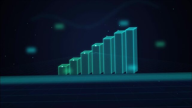 business data rising graph animation stock video footage 4k resolution 16 by 9 ratio