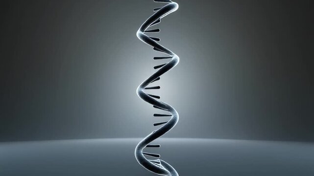 Abstract DNA Double Helix Spiral - Futuristic Genetic Science and Biotech Concept