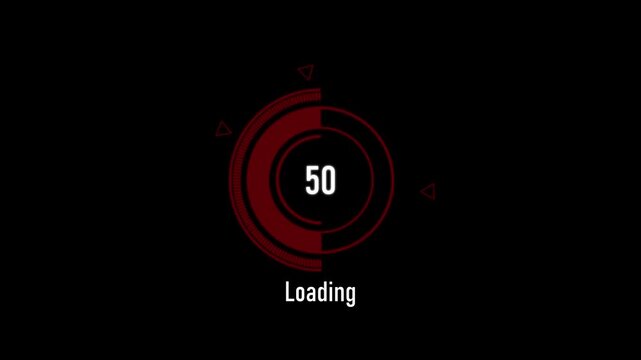 Red Circular Loading Progress Animation.4k video