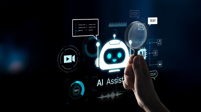 Futuristic AI assistant with autonomous agent capabilities, AI natural language understanding, and seamless business workflow AI integration. AI for modern productivity and tech solutions. Corpus