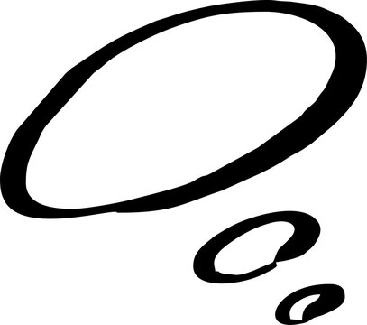 Hand-drawn empty thought bubbles, isolated on white